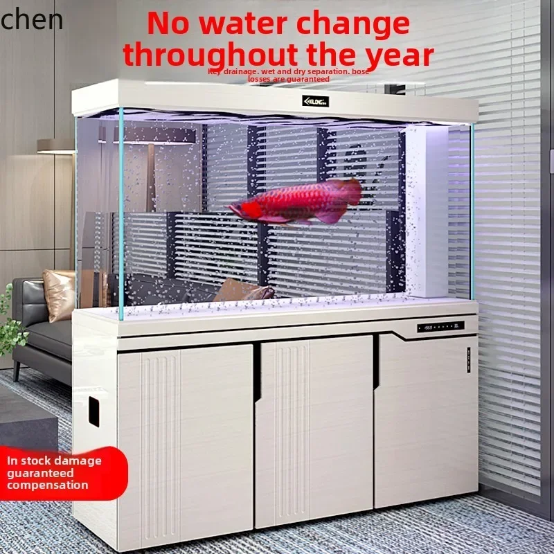 Fish Tank Aquarium Household No Water Change Ultra-clear Bottom Filter Large Medium Living Room Screen Office Smart