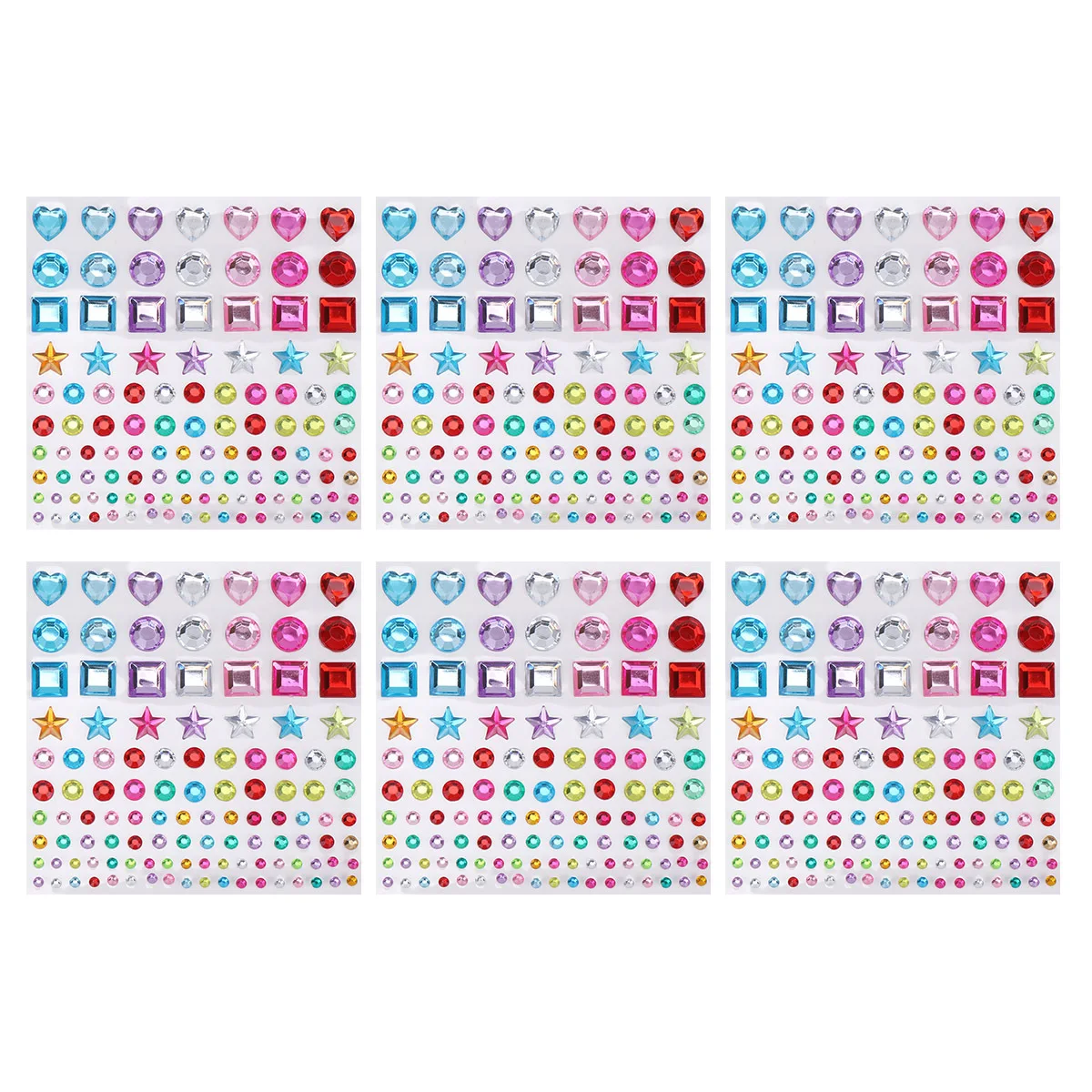 

12 Sheets DIY Acrylic Rhinestone Stickers Colorful Crystal Gems for Craft Decoration Self Adhesive Rhinestone Stickers