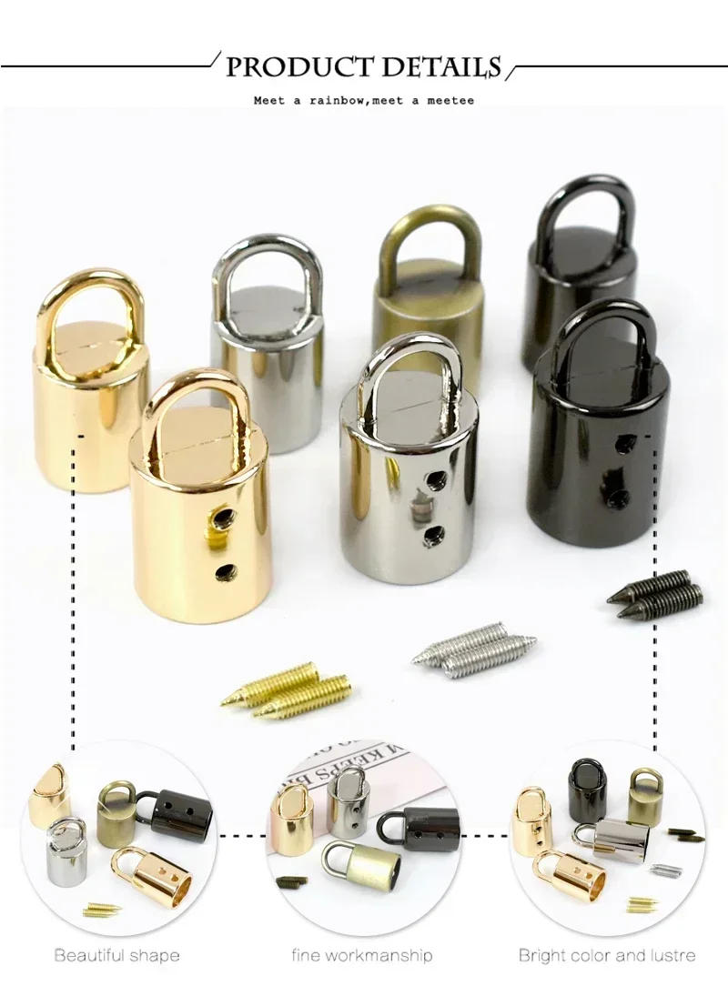 10/20Pcs 11/14mm Metal Buckles Bag Strap End Stopper Buckle Tassel Cap Clasp for Bags Handle Cord Lock Hanging DIY Accessories