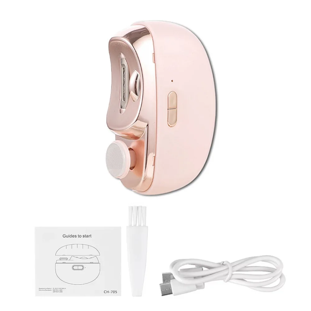 

2 in 1 Electric Nail Clipper Double Head LED Grinder Manicure Cutter 2 Speed Soundless Trimming Polishing Tools Toe