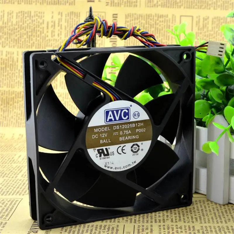 New  For AVC DS12025B12H 12025 12V 0.75A 12CM Support PWM Temperature Control Speed Regulation Fan