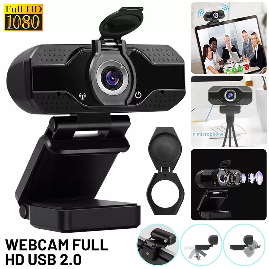 1080P Full HD Web Camera With Universal Clips Fits Laptops Desktops LCD Monitors Webcam Full Hd Microphone