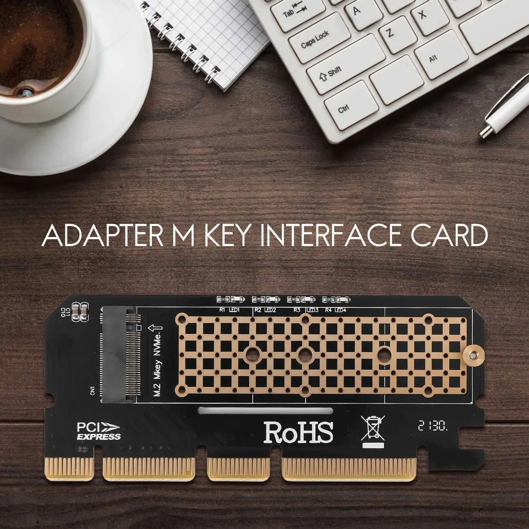 M.2 NVMe SSD NGFF to PCIE 3.0 X16 Adapter M Key Interface Card Suppor PCI Express 3.0 x4 2230-2280 Size m.2 Full