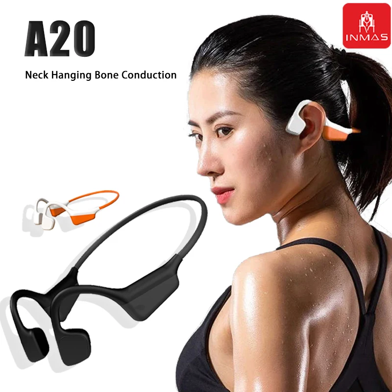 

INMAS A20 Neckband Wireless Earbuds Bluetooth Waterproof Earphone Bone Conduction Headphone Touch Control Sport Headset With Mic