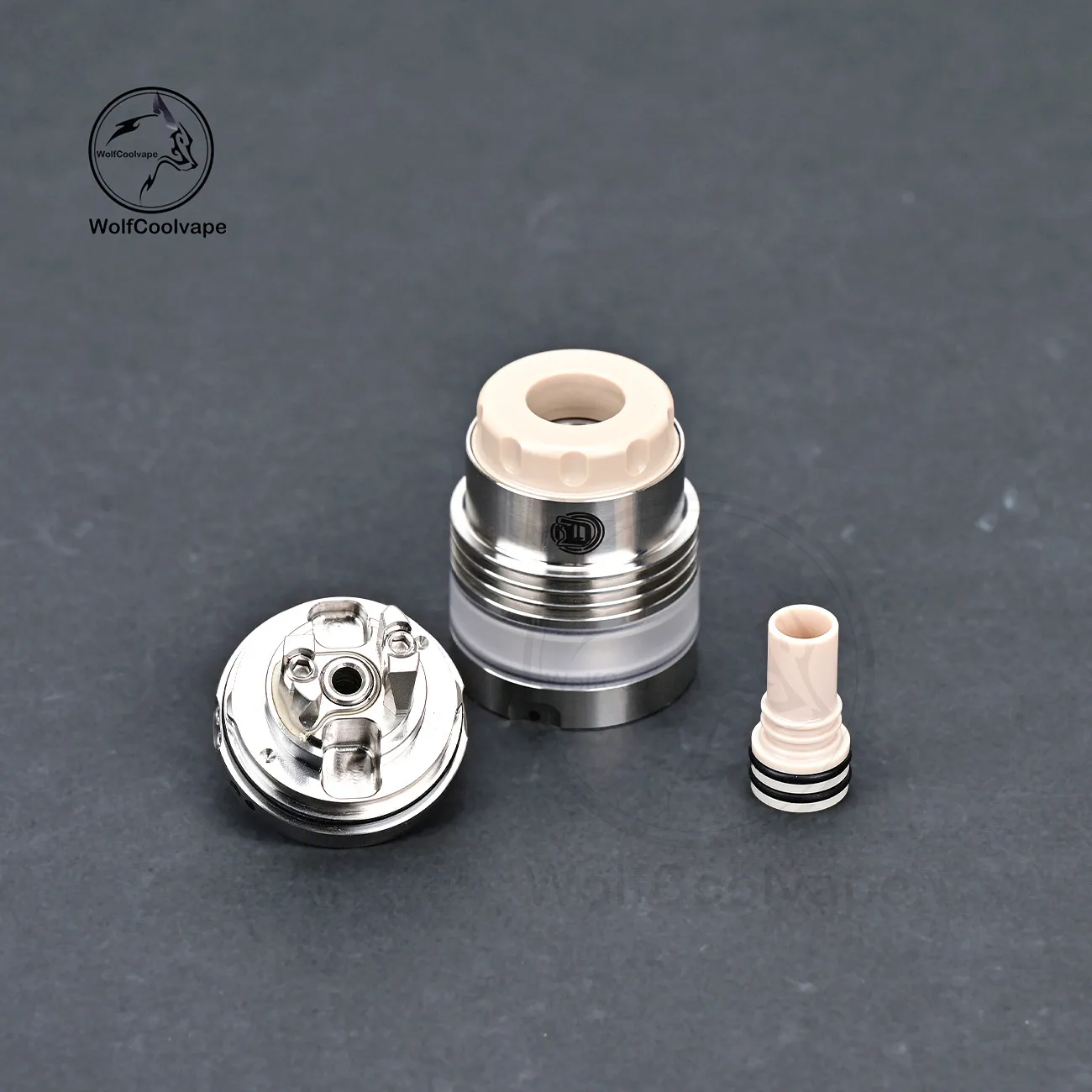Wolfcoolvape Monarchy OST RTA Atomizador 22mm Estilo DL Tanque de prata com pinos de ar de 2/2.5/3/3.5mm Vape RTA reconstruível