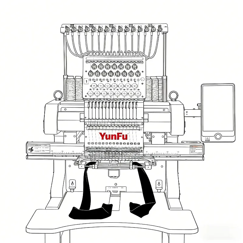 2026 New Style One Head Computerized High Speed Industrial Embroidery Machine 12/15 Needles Home Use Engine