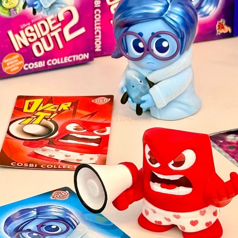 Genuine Hot Toys Inside Out 2 Pajama Party SeriesV2 Cosbi Blind Box Joy Sadness Disgust Nostalgia Anime Figure Toy Birthday Gift