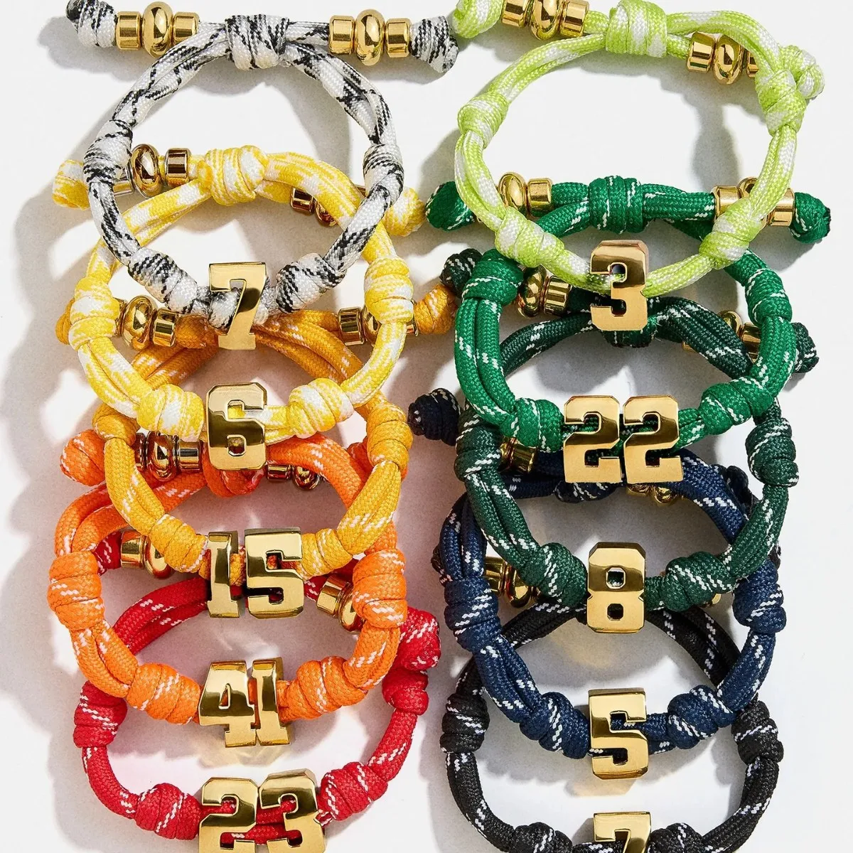 Cross-border color woven DIY lucky number jersey number string weaving twisted school team number personalized bracelet