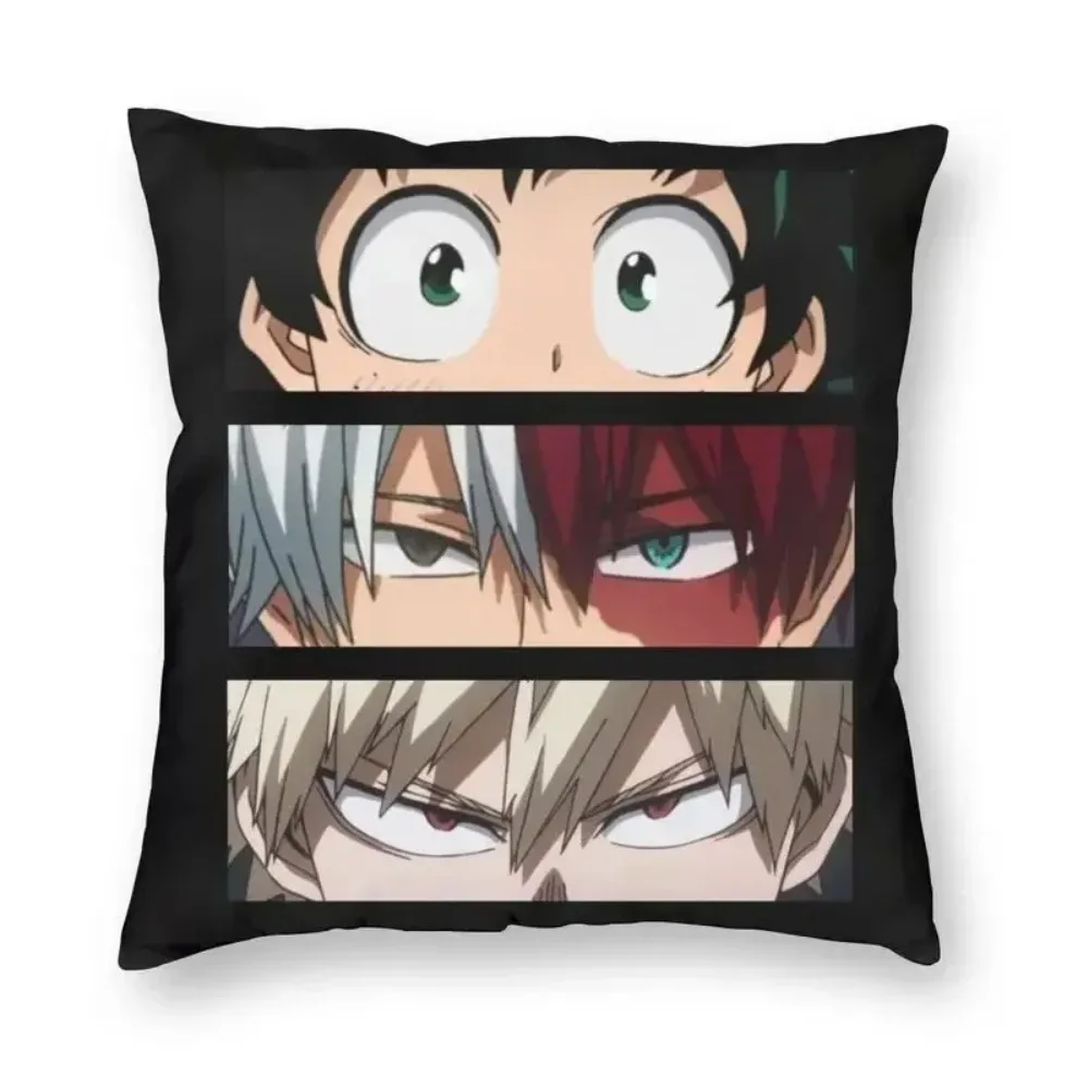 MHA Deku Todoroki And Bakugo Eye Cushion Cover Sofa Living Room Anime Manga My Hero Academia Square Throw Pillow Cover 40x40