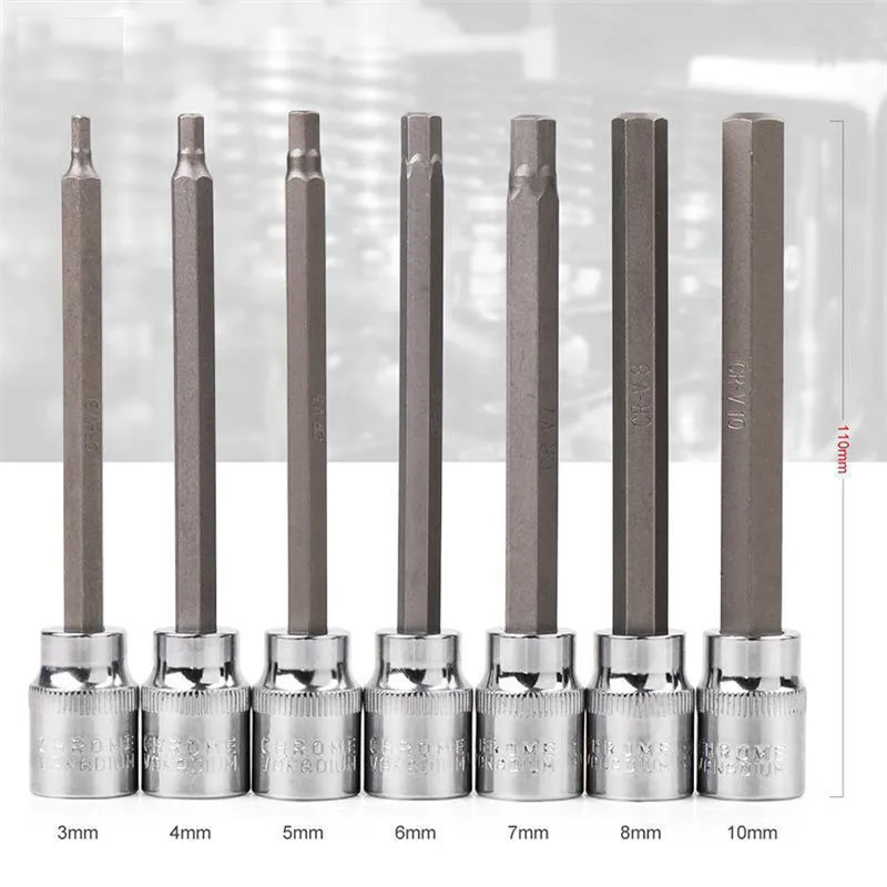 Imagem -05 - Allen Key Socket Bit Conjunto com Estojo de Armazenamento Drive Extra Long Adaptador de Impacto Ferramentas Manuais Automotivas Hex Bit 310 mm Pcs