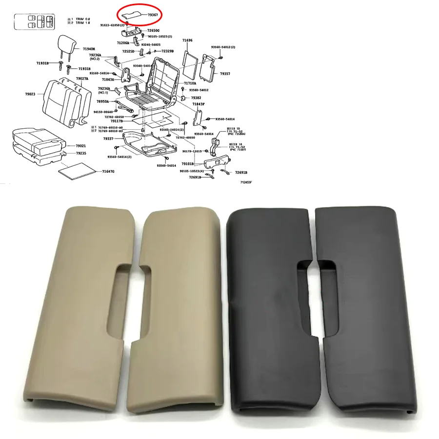 

Wooeight 2Pcs Rear Seat Trim Panel Trunk Seat Switch Trim Cover For Toyota Land Cruiser Prado LC120 GRJ120 2003-2009 Lexus GX470