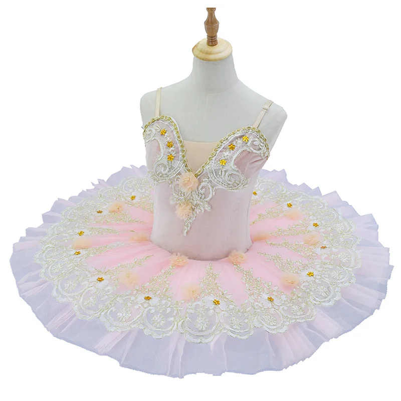 Disfraz de Ballet de Lago de los cisnes blancos para niños, tutú de Ballet profesional, falda de tutú de plumas para niñas