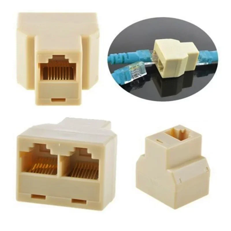 Lot 10PCS New 1 To 2 Ways LAN Ethernet Cord Network Wire Cable RJ45 Female Splitter Connector Adapter Wholesale