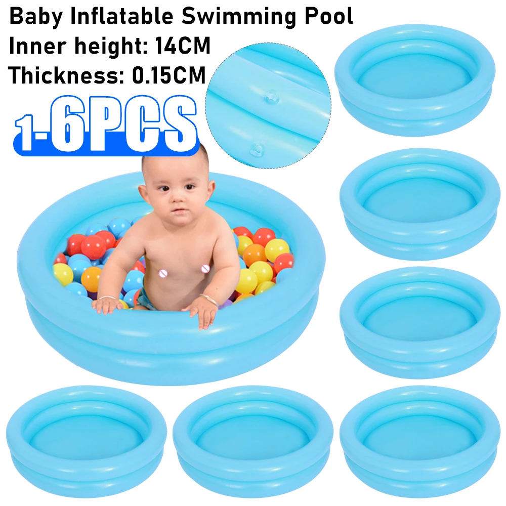 1-6PCS Baby Inflatable Swimming Pool Toddlers Round Blow Up Bathtub Children PVC Ball Pool Indoor Outdoor Swimming Accessories