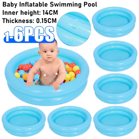 1-6PCS Baby Inflatable Swimming Pool Toddlers Round Blow Up Bathtub Children PVC Ball Pool Indoor Outdoor Swimming Accessories