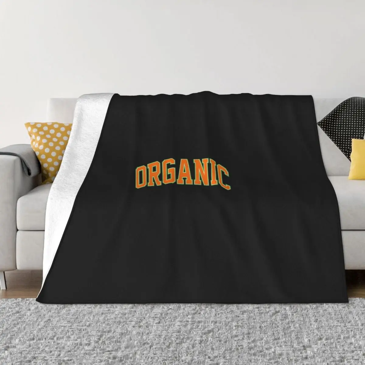 Larry-June Organic Logo Merchandise Throw Blanket Camping Flannel Blankets