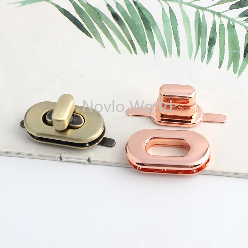 2-10Sets Metal Oval Twist Turn Locks For Bags Handbags Shoulder Purse Clasp Closure Locks Luggage Hardware DIY Parts Accessories