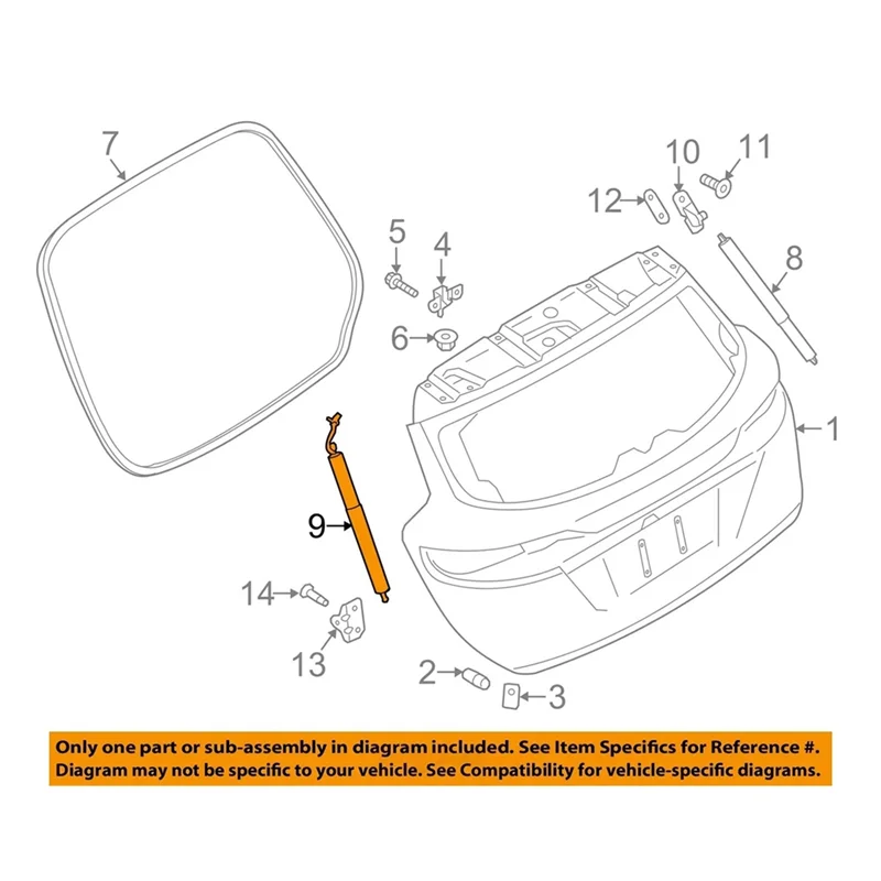左リア電動テールゲートリフトサポート EJ7Z-14B351-A フォードリンカーン MKC 2015-2019 ハッチストラットリフトゲートアクチュエーター