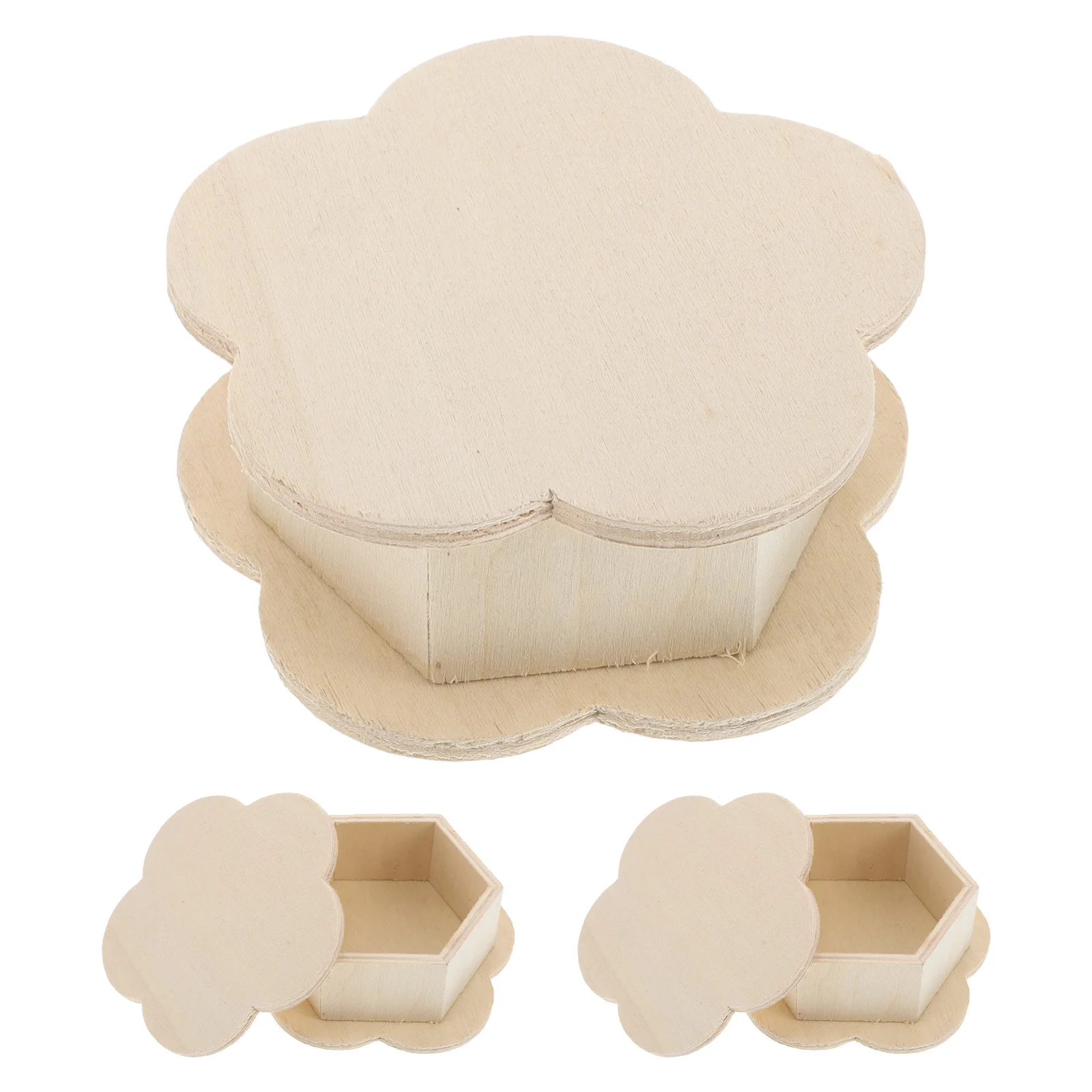 

3pcs Wooden Storage Box With Lid Hexagon Handcrafted Memory Organizer For Jewelry Accessories Diy Craft Home Office School