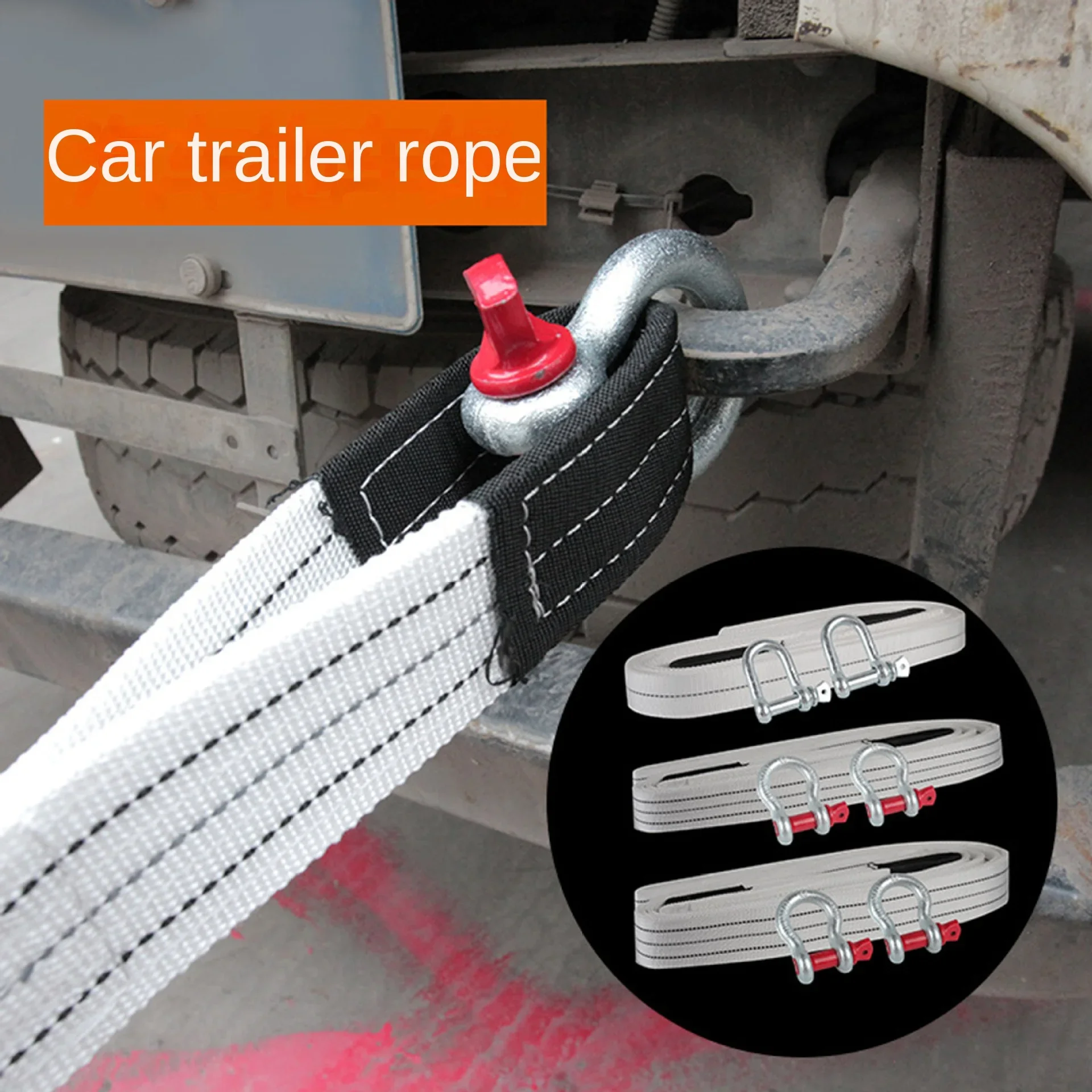 

Car Trailer Rope Towing Ropes 6/12/18 Tons Plus Thick and Wide U-Shaped Hook SUV Trailer Belt Car Hand Holding Rope Auto Tools