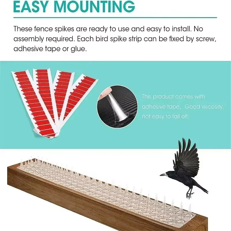 10PCS Transparent Plastic Cat Spikes Repellent Anti-Bird Pigeon & Squirrel Garden Fence Control Outdoor Durable Bird Deterrent