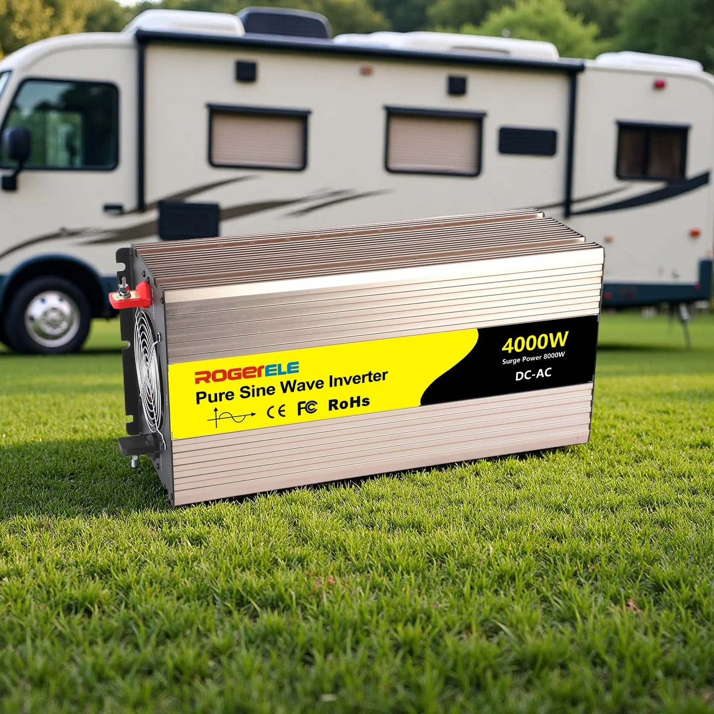 12V DC To 220V AC 4000W Power Bank Pure Sine Wave Inverter, Solar Outdoor Vehicle-Mounted Inverter