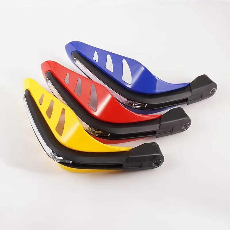 1 Pair Brake Lever Guard with LED Light HandGuard Hand shield Protector with Air guide holes for Motorcycle Scooter Moped