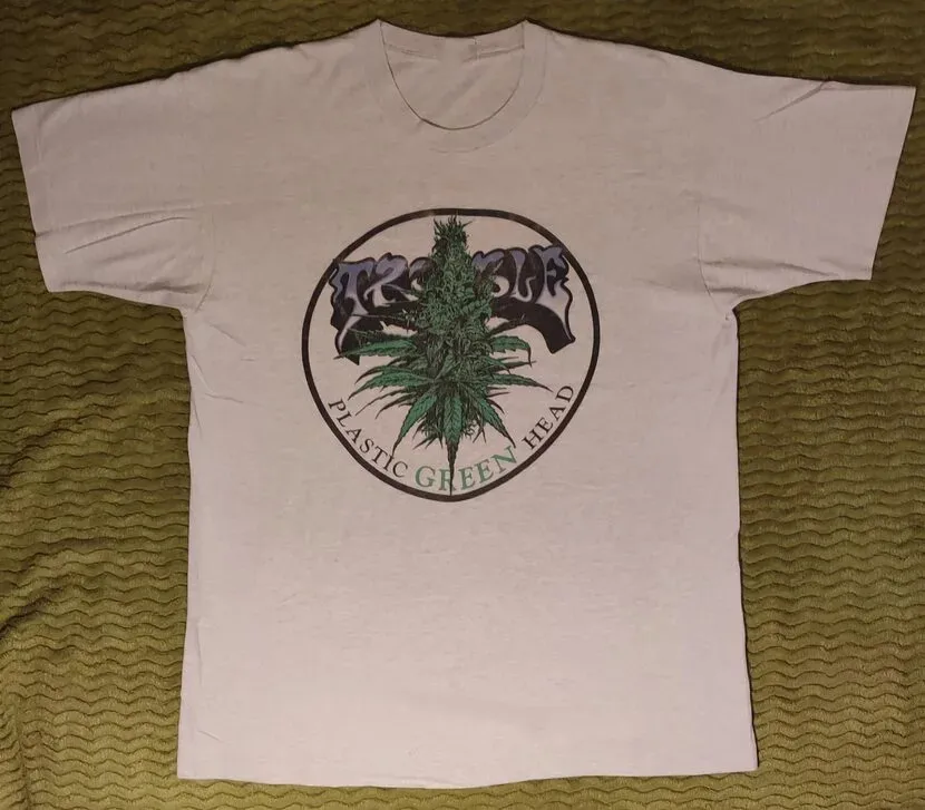 VTG Trouble Plastic Green Head Unisex T-Shirt Cotton Full Size BT1184