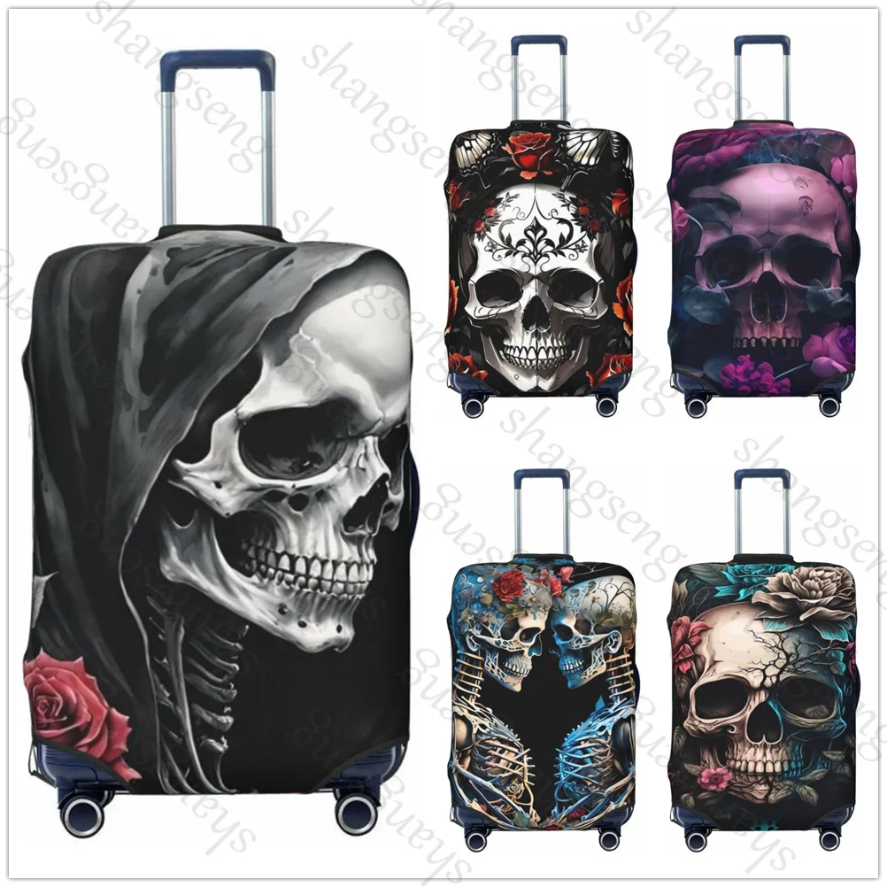 

Skull Rose Butterfly Thicken Luggage Cover Elasticity Trolley dust cover Suitcase Protection Cover For 18-32 in Suitcase Case