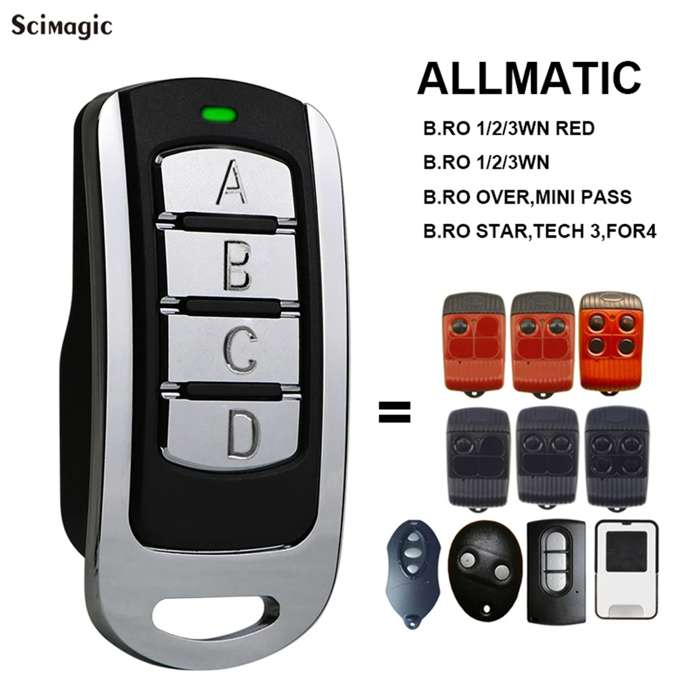 ALLMATIC B.RO 1WN 2WN 4WN RED ALLMATIC BRO OVER MINI PASS Garage Remote Control ALLMATIC B.RO STAR FOR4 Clone Gate Keychain