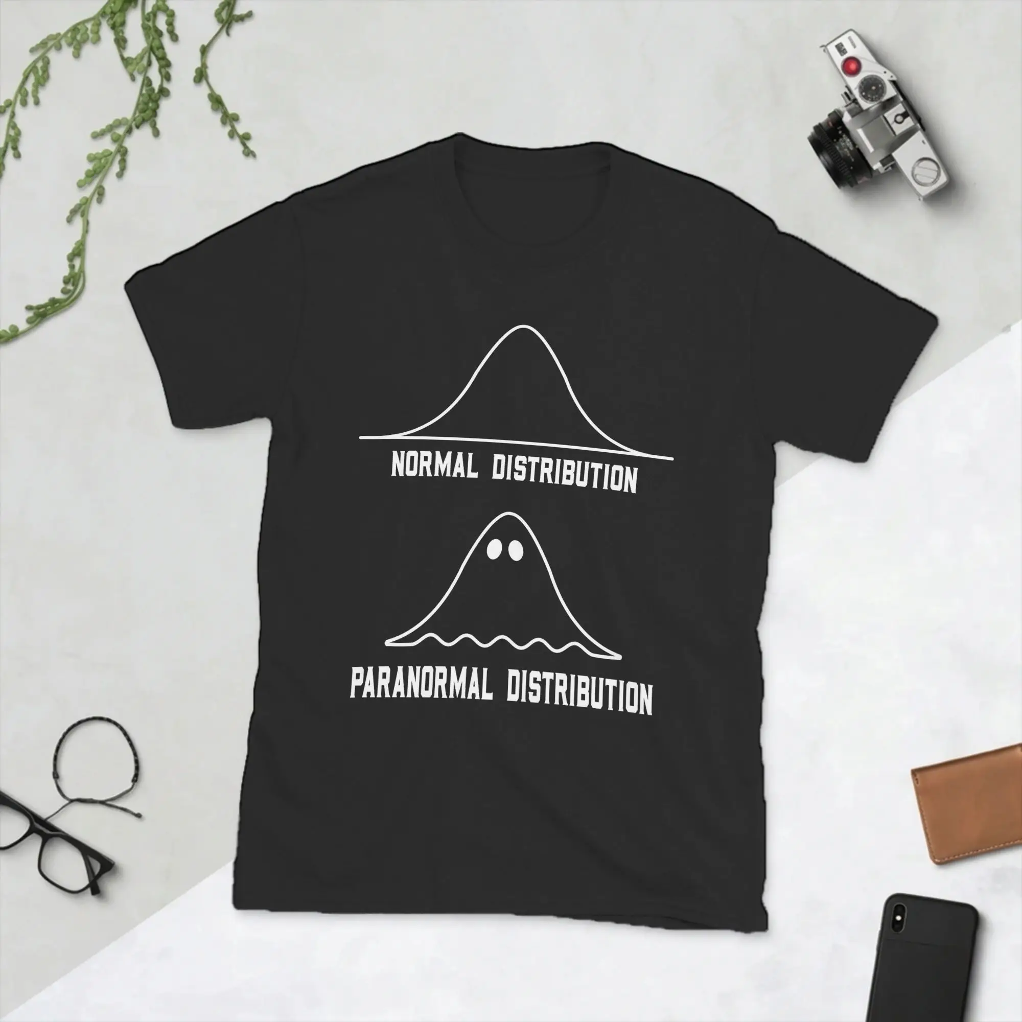 Math Statistics Normal Distribution Paranormal Teacher Men's T Shirts  Vintage Tees Short Sleeve T-Shirt Cotton Party Clothes