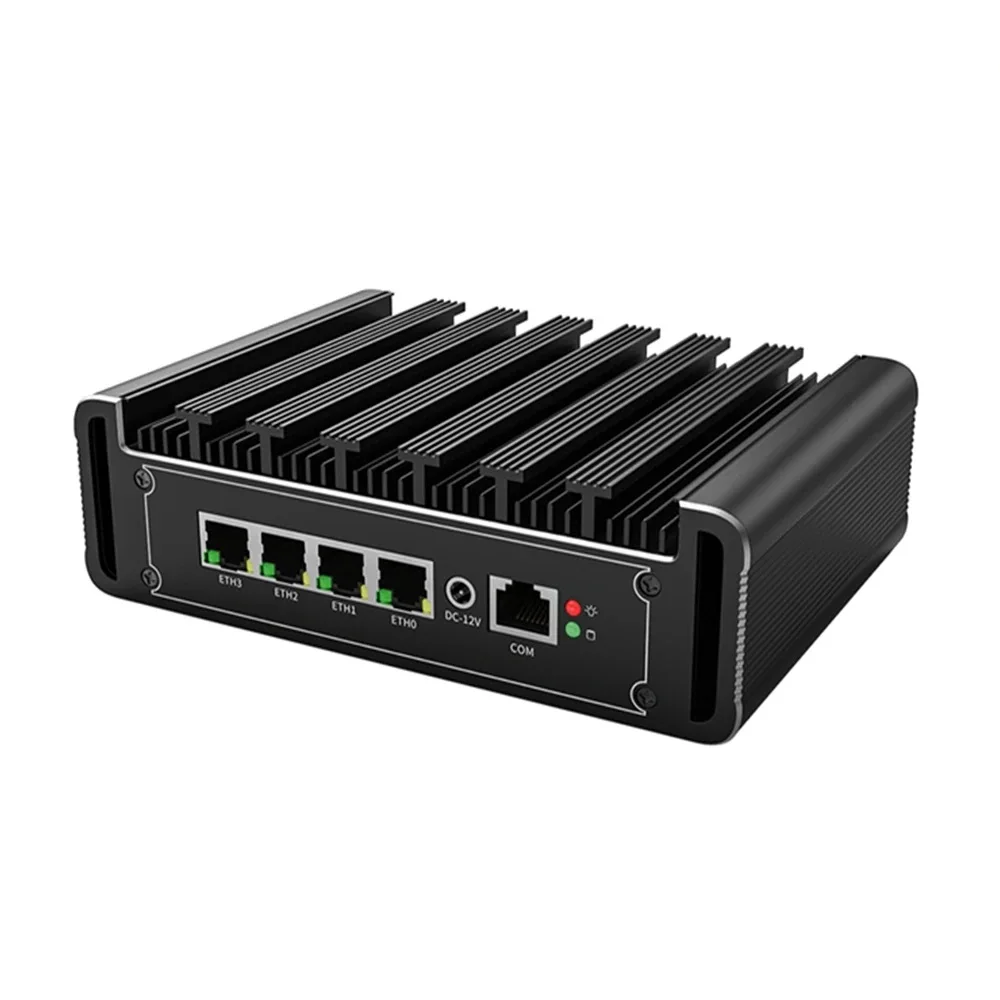 Mini PC Industrial sin ventilador, N100, N5105, N6000, J4125, Micro Firewall, enrutador de red doméstica 4 x 2.5GbE i226 LAN