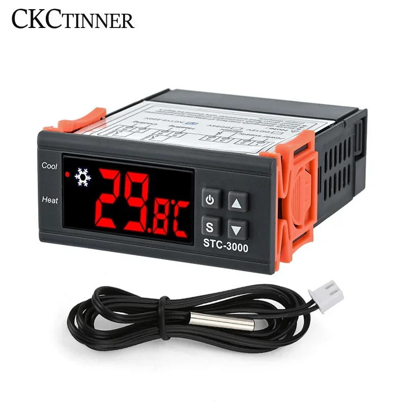 STC-3000 LED Digital Thermostat Temperature Controller Thermoregulator Relay Heating Cooling for Incubator AC 110-220V NTC