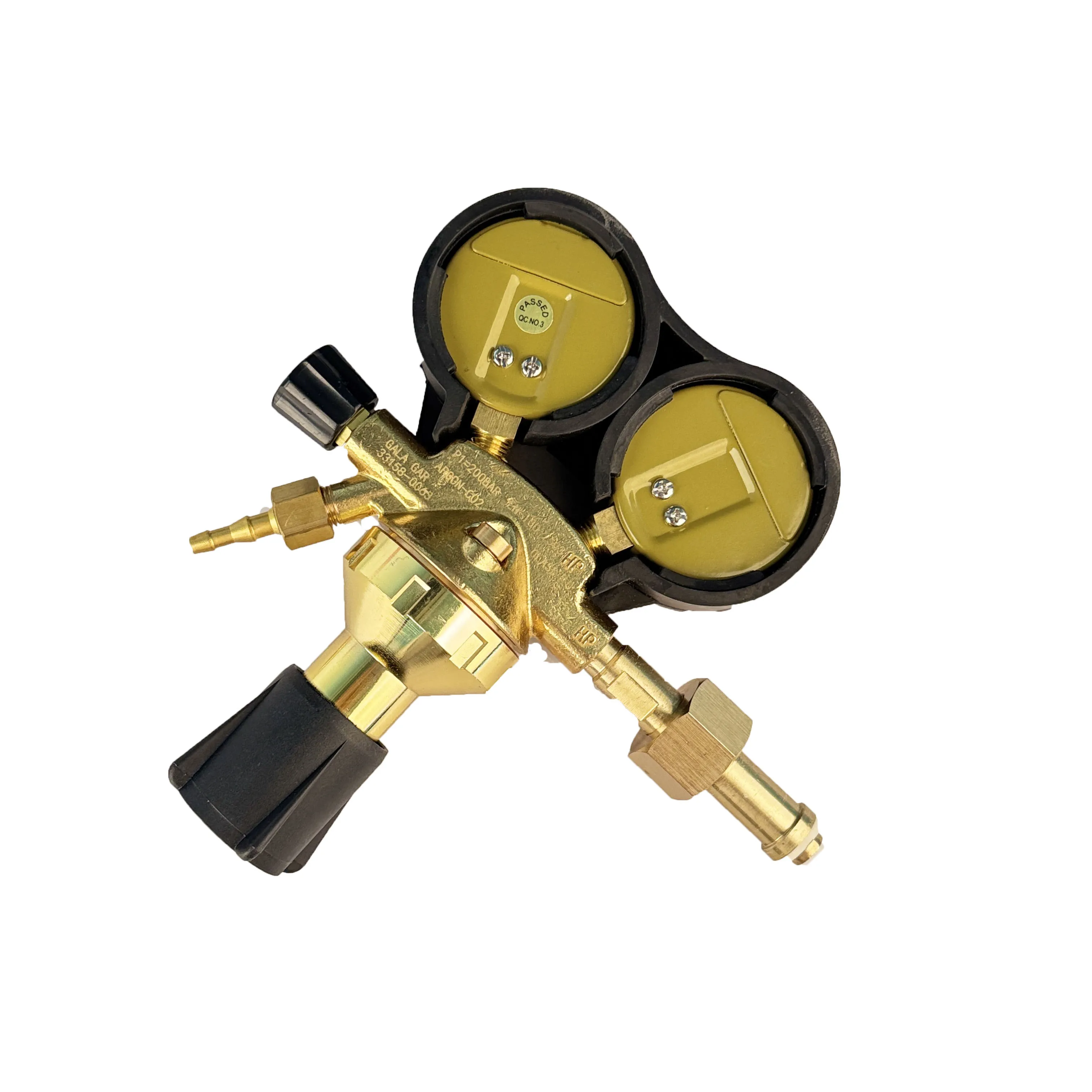 

Brass double gauge pressure regulator for argon, propane and acetylene
