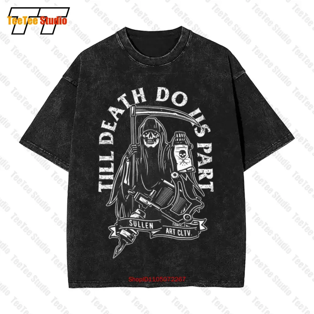 

Sullen Times Up Twofer Grim Reaper Skull Long Sleeve Thermal Vintage Oversized T-Shirt Scm2846 2E7S