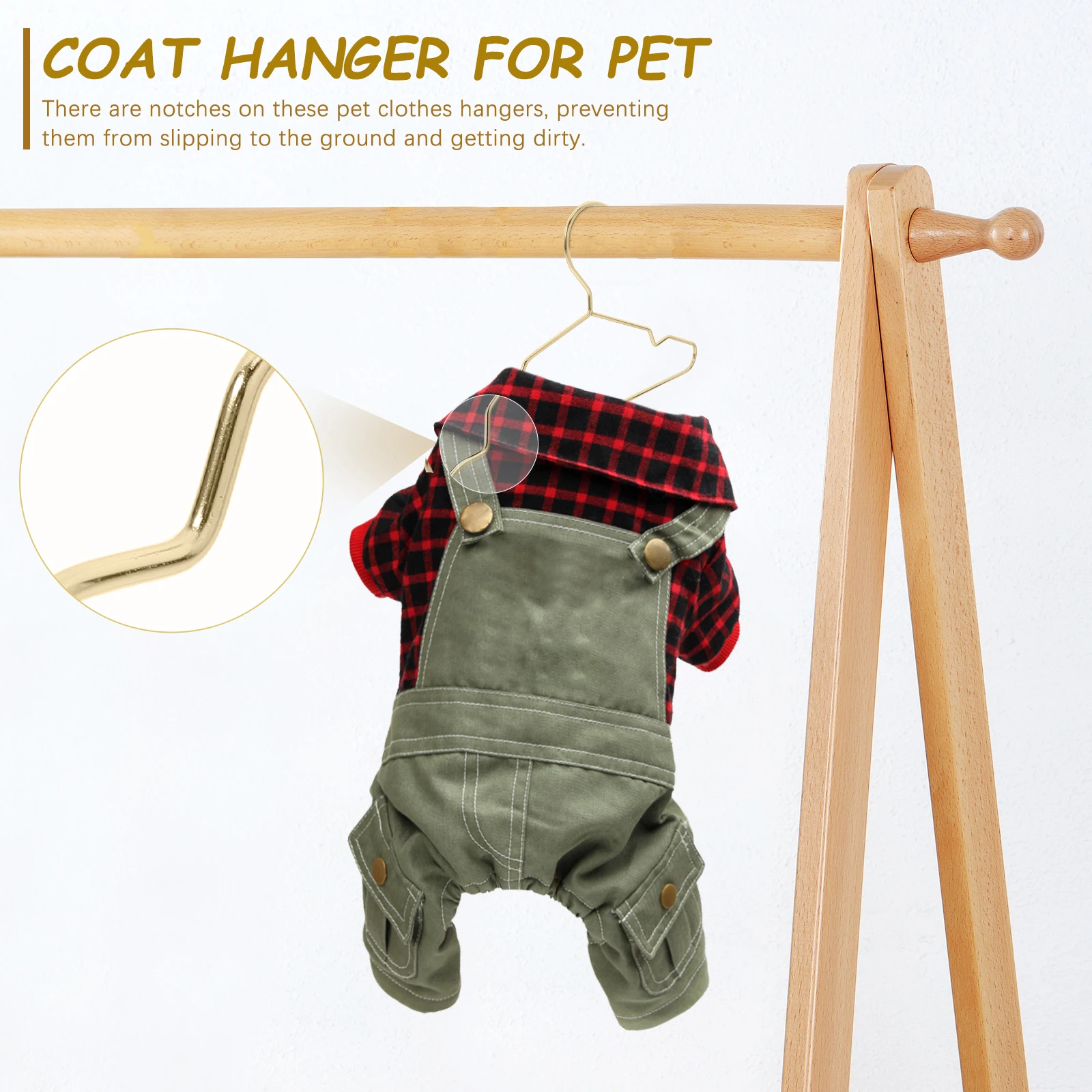 

10 Pcs Dog Clothes Hangers Metal Pet Accessories Lightweight Portable Grooming Small Cat Hangers Pet Supplies Daily Use