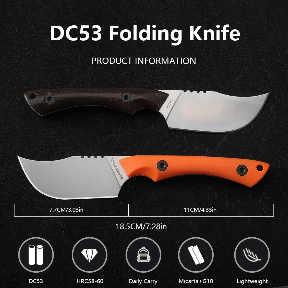 Нож JEABROTHER DC53 с лезвием – обзор и цена Knife Hunting Fixed Blade
