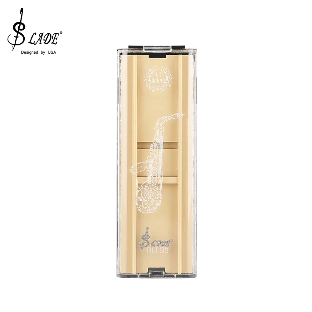 SLADE Reeds Case Saxophone Clarinet Oboe Reeds ABS Transparent Case Storage Box Waterproof Wear 2 Grids Instrument Accessories