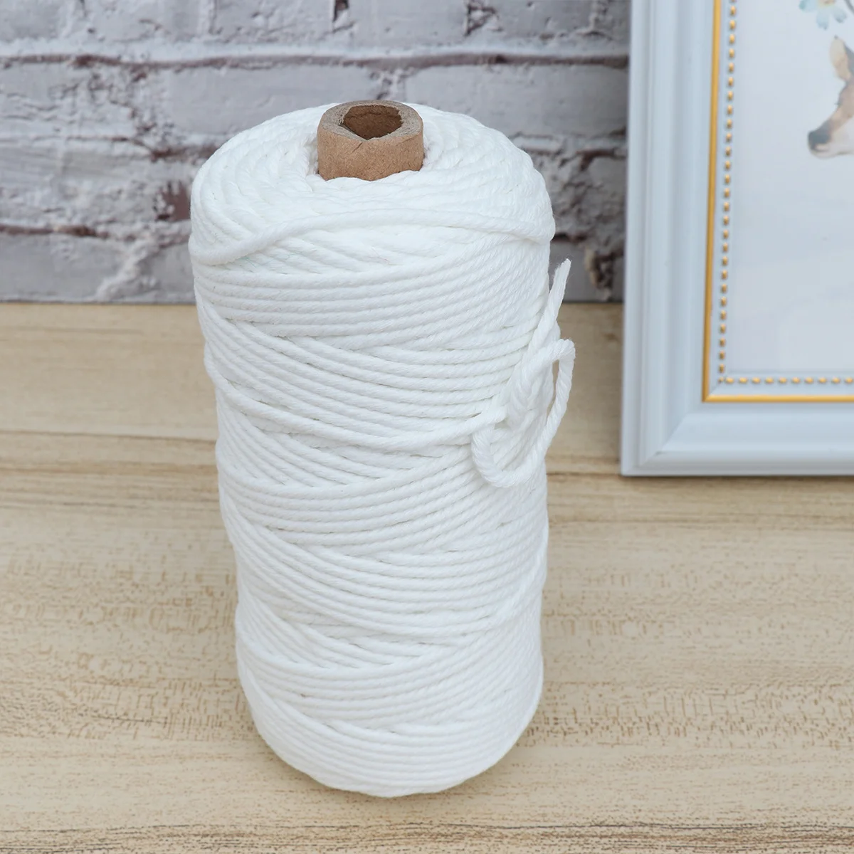 

100m Natural Cotton Rope 3mm Unbleached Braided Cord for Handmade Wrapping Binding Macrame Projects Cotton Rope