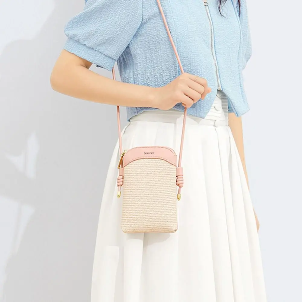 PU 가죽 매칭 휴대 전화 가방 크로스 바디 백 스퀘어 여성 숄더 백 모든 경기 틈새 수직 미니 소형 가방