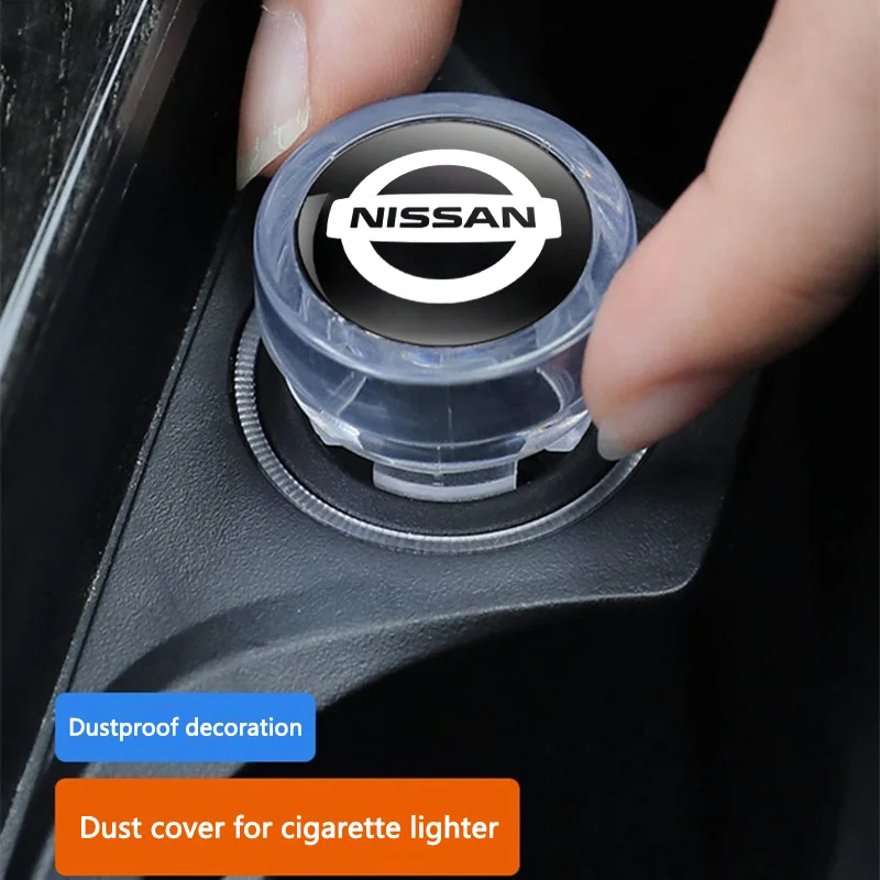 Car Cigarette Lighter Cover DustProof Decoration Cap for Nissan X-trail Qashqai Note Juke Sentra Patrol Navara Micra Leaf Almera