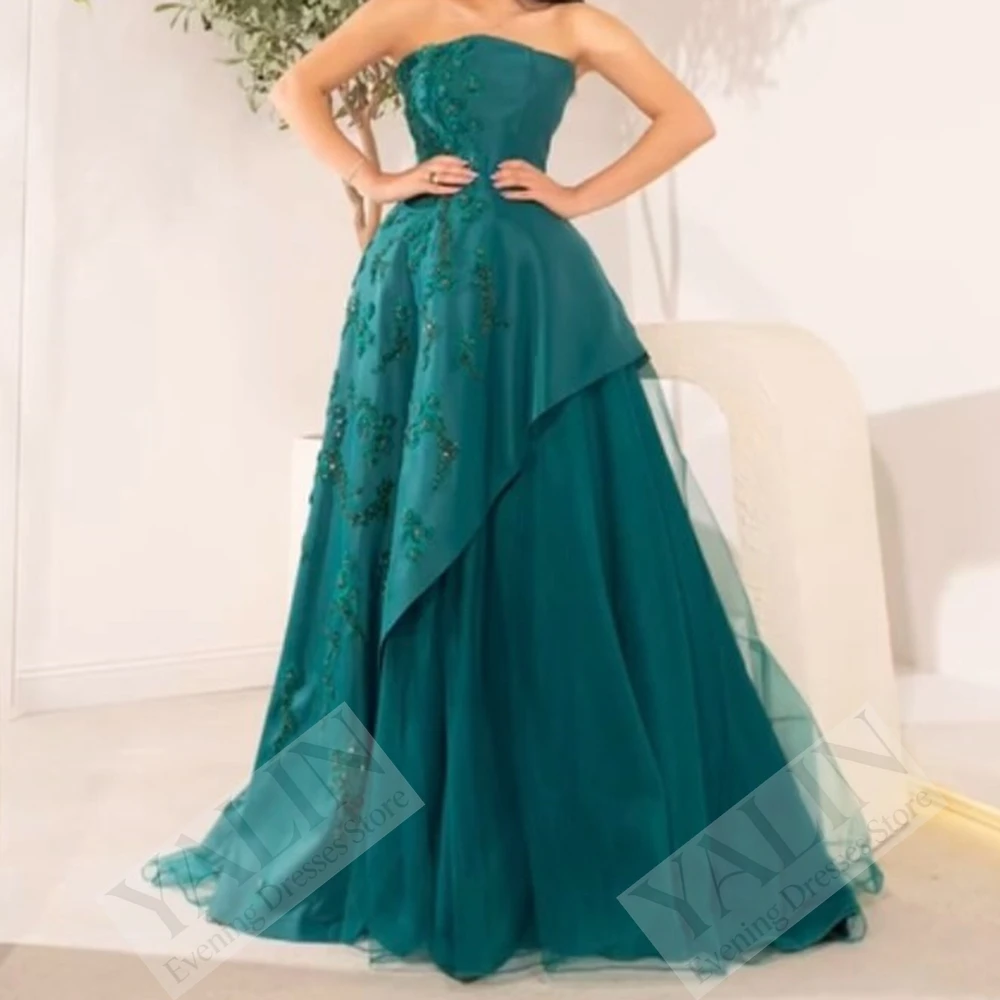 

Women's Mermaid Evening Dresses Floor-length Strapless Sleeveless Prom Dresses Fashion Flowers Beading Draped Customized Gowns