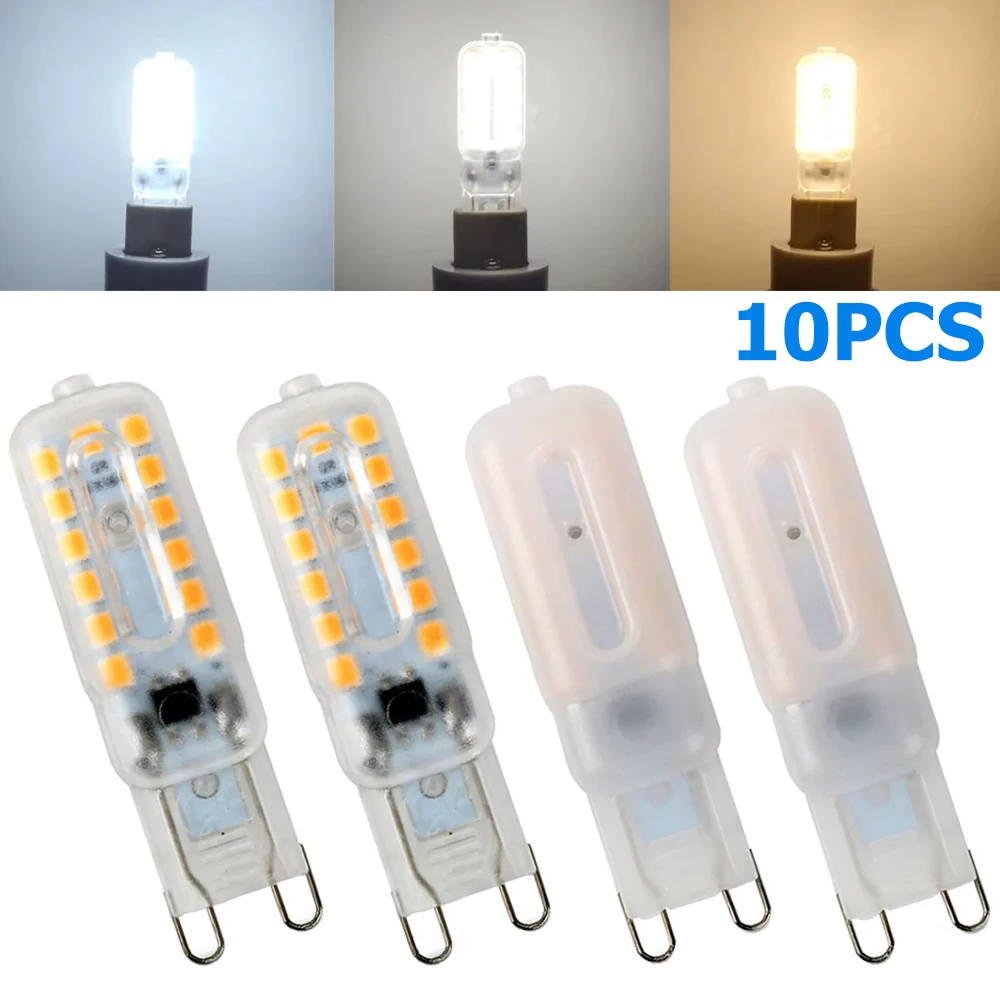 10X G9 Led Silicone Lamp 7W Bulb 110V Cool White 6000K Milky White/Clear Shell 2835Smd Chip Lights Lighting Bulbs For Home 360