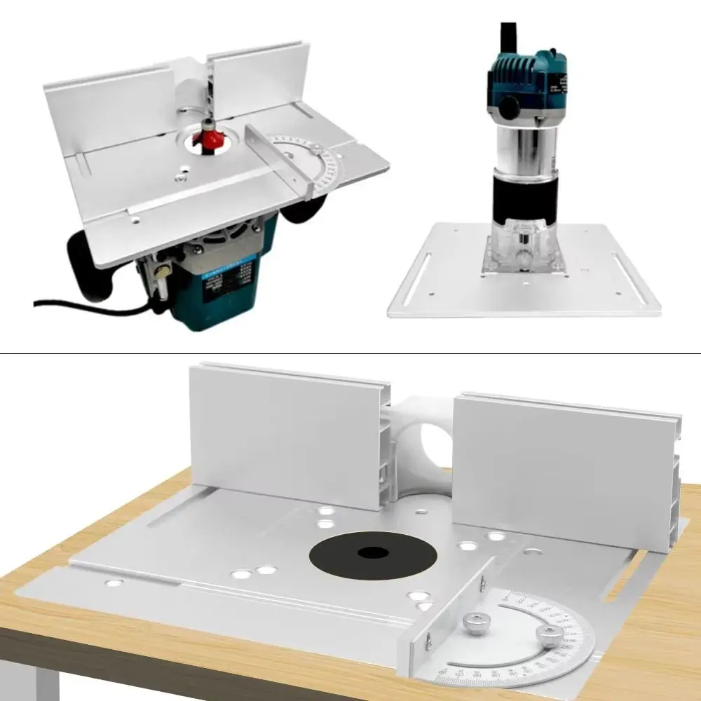 Aluminum Alloy Router Table Insert Plate Flip Board Aluminium Profile Fence Wood Milling Machine Sliding Brackets