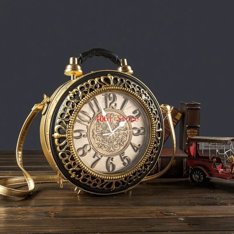 กระเป๋าหนัง PU ของ Women's Pu Novelty นาฬิกาทำงานจริงไหล่ crossbody กระเป๋า crossbody