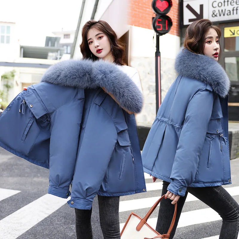 Women's Parkas Coat 2024 Winter New Women Warm Thick Cotton Coat Plus Velet Hooded Ladies Cotton Padded Coat Women Winter Jacket