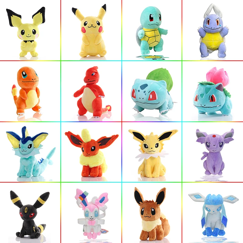 Pokémon Pichu Eevee Charmeleon Wartortle Plush Toy Pokemon Sylveon Jolteon Pikachu Vaporeon 20cm Collectible Doll Christmas Gift