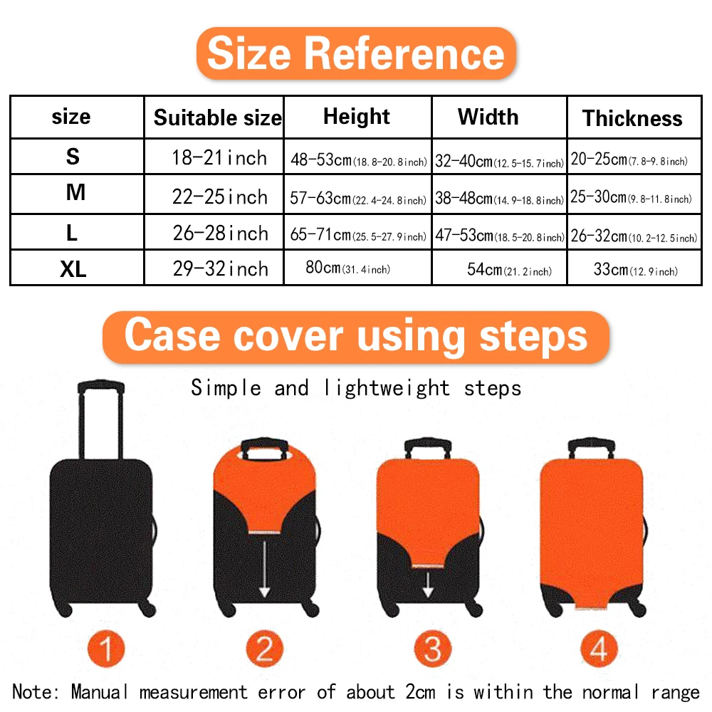 Custodia protettiva da 18-32 pollici per bagagli Custodia per valigia Trolley Custodia antipolvere Accessori da viaggio elastici con stampa