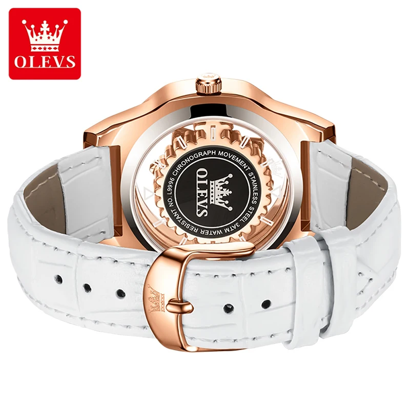 OLEVS New Fashion Casual Women Diamond Watch Time Comes And Turns Quartz Women Watch Butterfly Hollow Dial Design 30M Waterproof