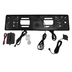 EU Europe Car License Plate Frame Car Parking Sensor Kit Auto Reverse Radar Sensor Buzzer 12V Driving Reversing